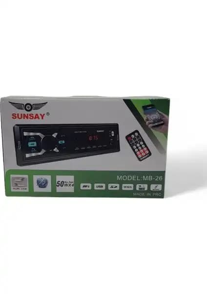 Sunsay MB-26 Bluetooth Uyumlu Oto Teyp ile Araç İçi Eğlenceyi Yükseltin
