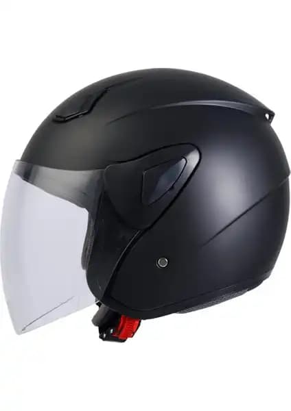 Sway SW 733 Mat Siyah Yarım Kask Güvenlik ve Şıklığı Bir Arada Sunar