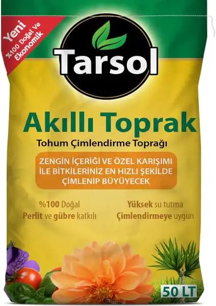 Tarsol Akıllı Toprak Torfu 50 Lt - Doğal ve Güçlendirici Bitki Toprak Karışımı