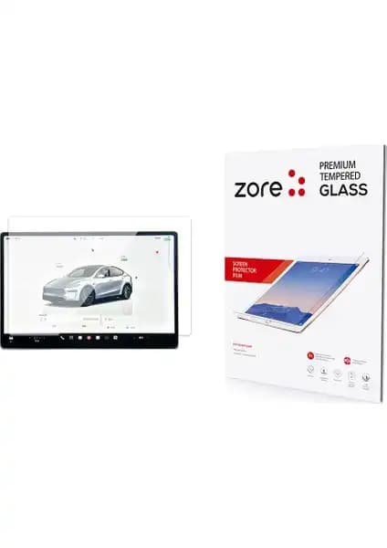 Tesla Model Y için Zore serisi 2in1 temperli cam ekran koruyucu yüksek dayanıklılık ve netlik sağlar
