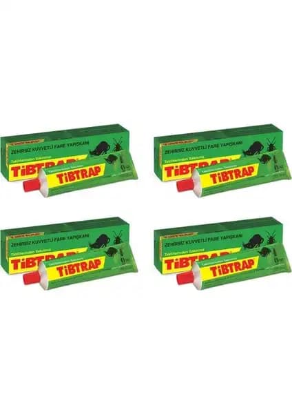 Tibtrap Zehirsiz Fare Yapışkan Tüp 125 ml 4'lü Güvenli ve Etkili Fare Kontrolü Çözümü