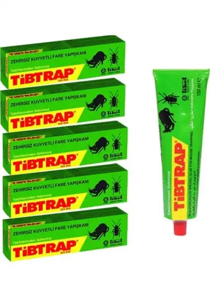 Tibtrap Zehirsiz Fare Yapışkanı 150 ml 5'li Güvenli ve Etkili Fare Kontrolü Çözümü