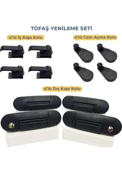 Tofaş Doğan ve Diğer Modeller İçin Yüksek Kalite Kapı ve Cam Kolları Seti