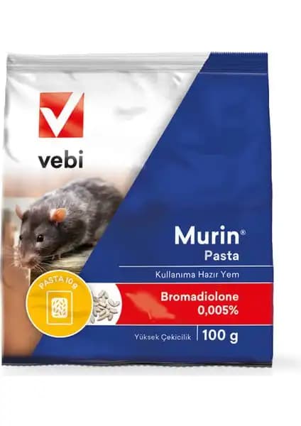 VEBİ Entokim Murin Pasta 100 gr kemirgen kontrolü için etkili ve güvenli çözüm