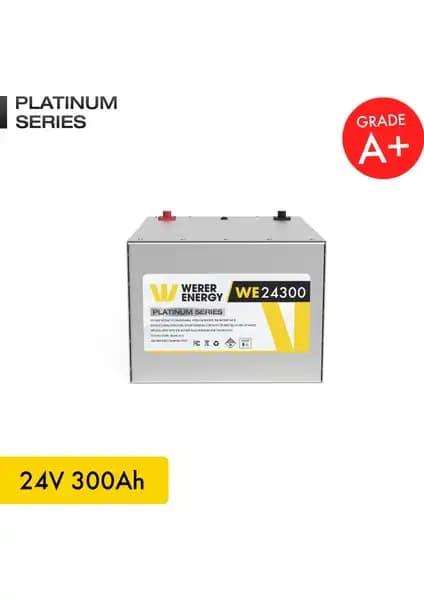 Werer Energy 24V 300Ah LiFePO4 Platinum Serisi Bluetooth'lu Akü Güç ve Güvenilirlik Sağlar