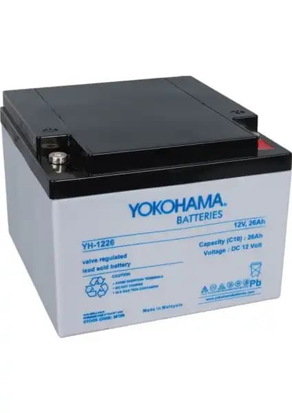 Yokohama YH-1226 12 Volt 26 Amper Kuru Akü Güç ve Güvenilirlik İçin Tasarlandı